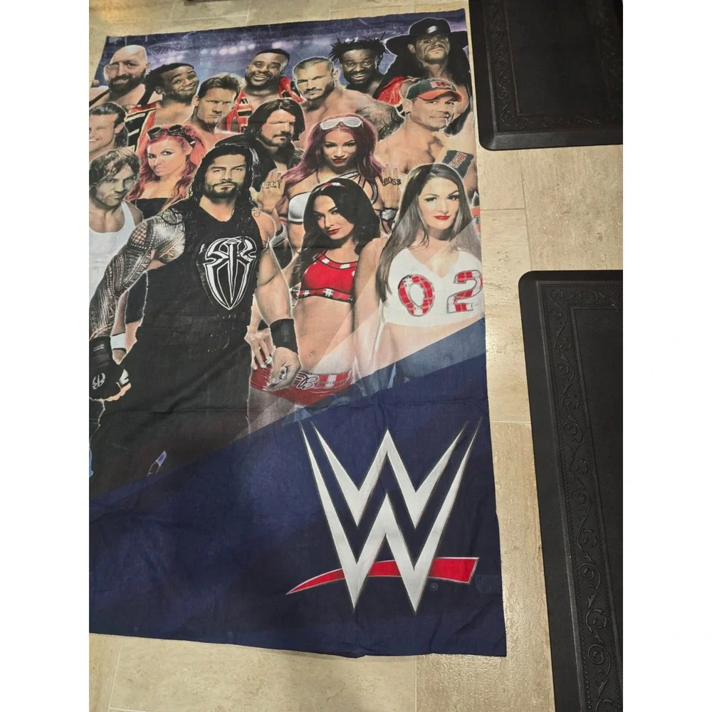 WWE Wrestling Legends Duvet Bed Cover‎ Lightweight 2015 Rock Austin EUC FULL